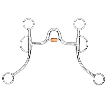 BAR H EQUINE Western Argentine Shank Bit with Low Port & Copper Roller